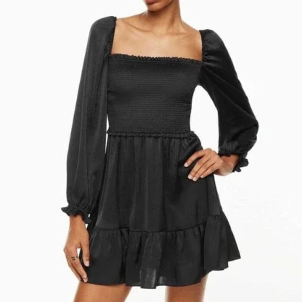 Aritzia‎ Wilfred Satin Tempest Slip Dress Black Size Large